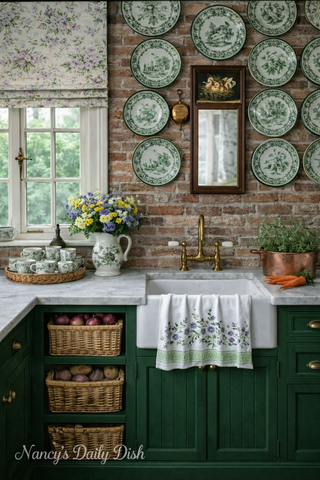 Vintage Hand Painted Oil Painting Trumeau Style Mirror Birds Nested in a Basket