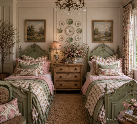 Instant Platewall  Green & Brown Transferware &  Majolica Leaf Fruits Flowers Plates  Mix n Match