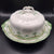 Rare Antique Derwent Ivy Leaves Green English Transferware Round Covered Butter Dish