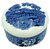 Blue & White China Miniature Vintage English Trinket Box / Salt Cellar Transferware