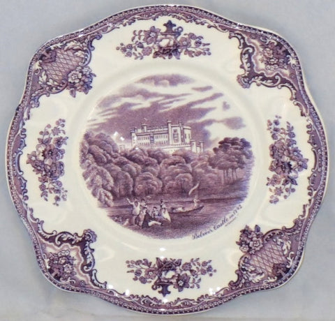 Vintage Roses Lavender Purple Transferware Square Plate Belvoir Castle