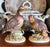 Vintage Quail & Baby Chick Figurine Hand Painted Bisque Porcelain