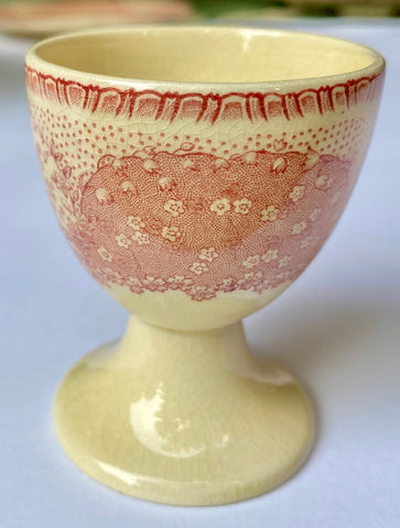 Vintage Royal Doulton Chatham Lace Pink Transferware Egg Cup