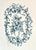 Antique 16" Teal Transferware Platter Victorian Florals Roses Daisies & Vines Grindley Eileen