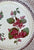 Brown & Pink Transferware Salad Plate Flowers in Basketweave Border Brown Westhead & Moore