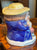 Antique English Staffordshire Blue Toby Tobacco Jar