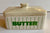 Green Advertising English Transferware Lidded Butter Dish Box