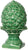 Lg 12" Artichoke Pedestal Figurine Green Glazed Ceramic