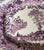 Rare Bishop & Stonier Athena Purple Transferware Small Tray Platter Scrolls Roses