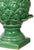 Lg 12" Artichoke Pedestal Figurine Green Glazed Ceramic