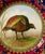 Antique Royal Doulton Clobbered Transferware Wild Turkey Plate Game Bird