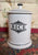 Large Vintage English Black & White Transferware Advertising RICE Canister Jar