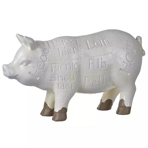 20" HUGE Butcher Shop Pig Pork Cuts Chart Figural Cow