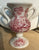 Red Transferware Dual Handled Vase or Urn Clarice Cliff  Tonquin Royal Staffordshire Sailboat