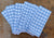 Set of 6 Gingham Check Light Blue & White Cloth Napkins