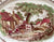Polychrome Brown Transferware Platter Children Horses Pastoral Davenport Rural Scenes