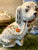 Unusual Marking Floral Chintz Imari English Vintage Staffordshire Spaniel Dog