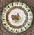 RARE Antique Green Transferware Thanksgiving Turkey Plate Florence Bisto Powell Bishop Stonier