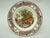 Rural Scenes Brown Transferware Plate Chickens Horses Haywagon Farm Bee Skep