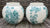 Pair of Teal Green White Chinoiserie Blue Willow English Ginger Jar Vases Vintage Transferware