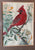 Vintage Red Cardinal in English Woven Silk - Matted & Framed