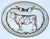 Advertising Black Transferware 🐄 Beefeaters Butcher Beef Cuts Platter Steer Cow