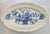 Vintage 18" Charlotte Embossed Blue & White English Transferware Platter Victorian Roses