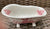 Red Toile Transferware Ironstone Claw Foot Bath Tub Soap Dish Charlotte England