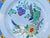 Antique Blue & White English Chinoiserie Clobbered Plate w/ Peacocks & Flowers