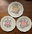Set of 3 Hand Painted Vintage Rose Pansy Daisy Butter Pat or Salt Dip Victorian
