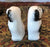 Tiny Pair Black & White English Staffordshire Spaniel Wally Dog Figurines  - English Country Decor