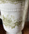 Rare Set of 4 Sage Green Transferware Tall Footed Mugs Cup Roses Bird Butterfly