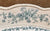 Antique 16" Teal Transferware Platter Victorian Florals Roses Daisies & Vines Grindley Eileen