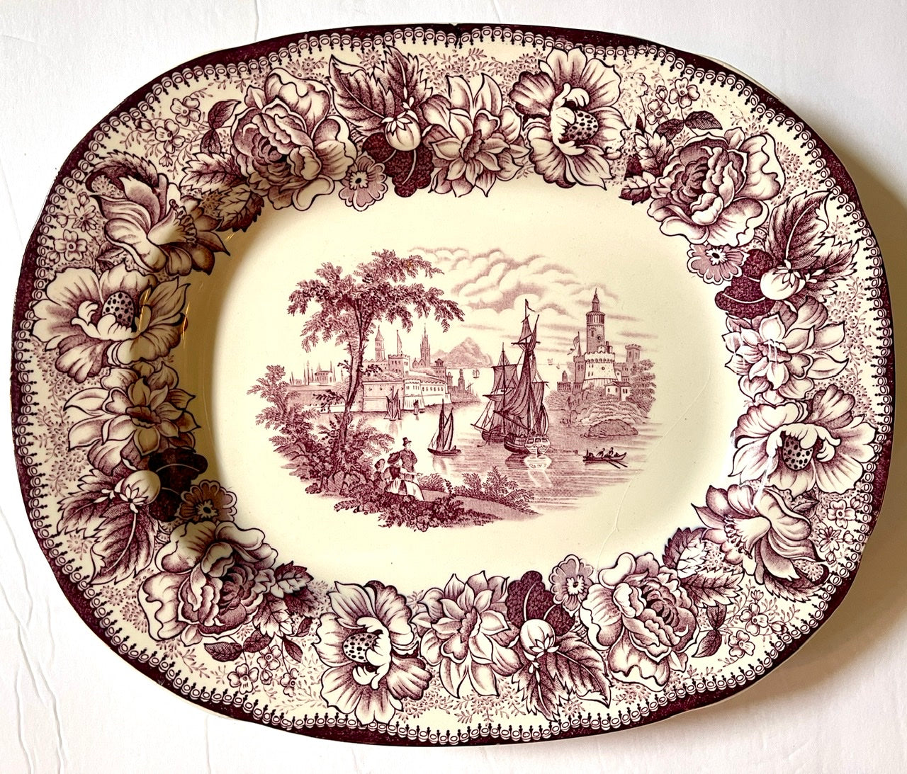 Vintage Purple English Transferware Serving Platter Tray Safe Harbour vintage-purple-english-transferware-serving-platter-tray-safe-harbour