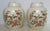 Pair XL Antique Brown English Oriental Chinoiserie Temple / Ginger Jars w/ Birds Flowers