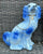 LG Pair Vintage Flow Blue & White English Staffordshire Spaniel Dog Figurines