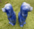 Vintage Pair Large 12" Hand Painted Blue King Charles English Staffordshire Dogs