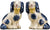 Pair Blue spotted English Staffordshire Dogs w/ Baskets Spaniel Figurines