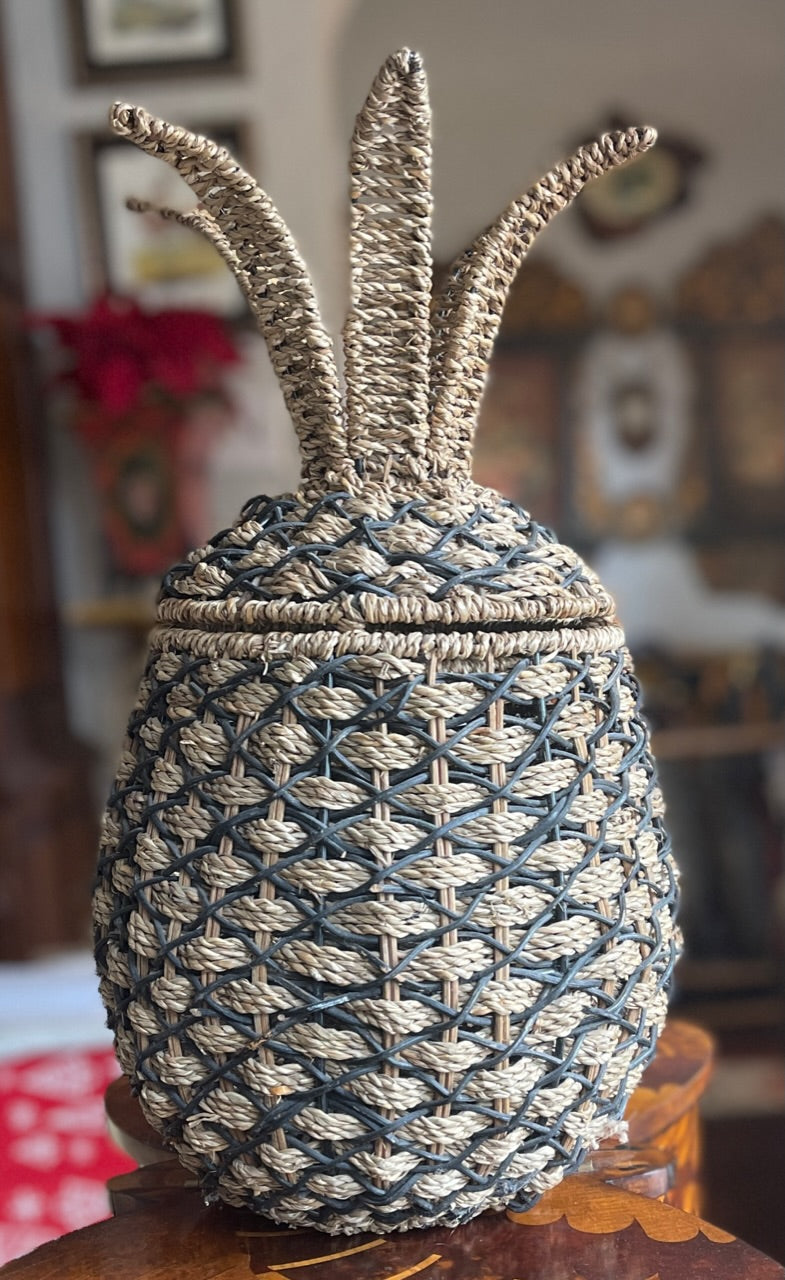 Rattan / Seagrass Woven Pineapple shape Storage Basket