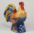 Blue & White Roses French Country Cottage Hand Painted Figural Rooster Cookie Jar