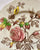 Shabby Pink & Yellow Roses Meakin Rosalie Vintage Brown Transferware Plate English