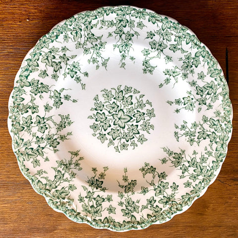 English Ivy Green Transferware Salad Plate Crown Ducal Circa 1930s