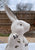 15" LG Ceramic Filigree Fret Work Standing 🐰 Bunny 🐇  Rabbit Figurine w/ Lights