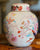 English Ironstone Ginger Jar Vase / canister Pink Peonies Vintage Transferware