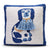 Pair of Left & Right Blue & White Staffordshire Dog Punch Embroidery Pillows w/ Tassels