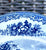Blue & White Transferware Platter Roses Cambridge Castle Picnic Pastoral Scene