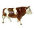 Lg Vintage Country French / English Brown & White Spotted Bull / Cow Figurine
