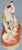 Mini Tan & White Spotted Staffordshire Chelsea Style Samson Cats Figurines on Orange Base