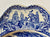 Blue Colonial Times Square Transferware Plate Independence Hall Historical Staffordshire