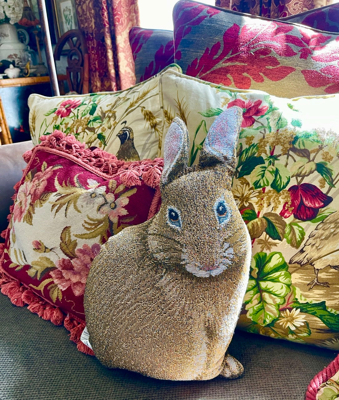 New Antique Style Figural Shaped 🐇 Rabbit Pillow Dual Side / Reversibl